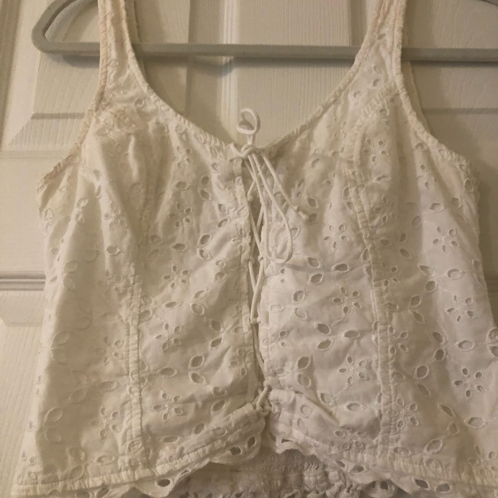 Eyelet Corset Style Cropped Top from Abercrombie & Fitch